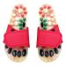 Healeved size slippers neuropathy acupuncture point foot jade massager massage device relief feet shoes red sandals fasciitis for massage acupuncture points pain shiatsu red 37-38