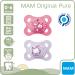 MAM Skin Soft Silicone Pacifier Set for Girls 0-6 Months | Includes Sterilized Transport Box & NIP Strap - Buy Online! - Buy Online on GoSupps.com
