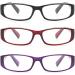 JM 3 Pack Women's Reading Glasses - Vintage Rectangular Readers +1.5 Diopters - Spring Hinge - Mixed Colors - Buy Online on GoSupps.com