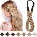 Silk-co women hair band 5 strands blonde artificial hair braided headband elastic hair band for women and girls wedding vintage with hair tie hair part braids extensions 2.5cm wide 26/88 2.5cm