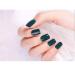 24PC Dark Green Square Press-On Nails - Short Shiny Full Cover Artificial Acrylic Nails for Women & Girls - International Shipping Available - Buy Online on GoSupps.com