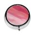 Pink Gradient Styleround Pill Box 3 Compartments Round Pill Box Organizer for Purse Or Pocket Portable Travel Pill Box