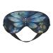 Art Blue Dragonfly Print Double Sided Eye Mask Blackout Eye Mask All Night Sleep Eye Mask for Women Men