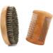 Men's Boar Bristle Beard Brush & Wooden Comb Set for Daily Grooming | Includes Storage Bag - Buy Online on GoSupps.com