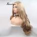 Xiweiya Blonde Synthetic Tip Front Wig for Women - 24 Long Body Wave Heat-Resistant Fiber Wig - Soft Beige Color - Buy Online on GoSupps.com