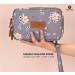 Small Gray Makeup Bag with Brush Organizer - Waterproof Cosmetic Bag for Purse Travel - Women's Toiletry Bag with Detachable Handle - Buy Online on GoSupps.com