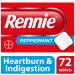 Rennie Peppermint Heartburn Tablets - Fast Relief for Heartburn, Indigestion, Acid Reflux - 72 Chewable Tablets - Buy Online on GoSupps.com
