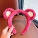 Wittocs Rose Red Bear Ears Headband for Women and Girls - Cute Fashion Plush Ear Headwear for Makeup and Face Washing - Perfect for New Year, Christmas, Valentine's Day - Buy Online on GoSupps.com
