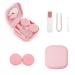 1 piece of contact lenses container contact lenses container contact lens container soft lenses contact lenses accessories contact lenses travel set for daily excursions such as travel and work (pink)