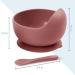 Xabono Baby Suction Plates & Bowls Set with Silicone Spoon - BPA Free, Easy to Clean, Dusty Rose Color - Buy Online on GoSupps.com
