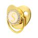 Buy SUNGOOYUE Golden Baby Pacifier 26 Letters Curved Silicone Bling Pacifier with Clips for 6-18 Months International Shipping Available - Buy Online on GoSupps.com