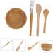 Housoutil 1 Set Four Piece Facial Bowl Silicone Brush Beauty Tools Skin Care Spatula Skincare Tool Skin Care Tools Facial Mixing Bowl Wooden The Makeup Stick - Buy Online on GoSupps.com