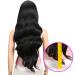 Joedir 30 Inch Black Wavy Lace Wig for Women - 76.2 cm Heat-Resistant Fiber 130% Density Side Part Pack of 1 - International Shipping Available - Buy Online on GoSupps.com