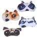 4 Cute Pieces of Animal Sleep Eye mask Sleep Dog Eye Mask Soft Eye mask Adjustable Band Suitable for Men and Women