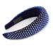 Retro Thicken Padded Velvet Diamante Wide Chunky Hair Band/HeadBand/Alice Band in Blue
