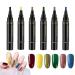 Gel nail polish pens - quick-drying paint pens 6 colors | Gel manicure polish pen. No UV design for safer and more convenient application.