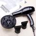 2100W Salon Hair Dryer Professional Negative Ion Blow Dryers 2 Speed 3 Heat Settings with Collecting Nozzle Diffuser for Hair Salon 1.8 Long Cable Overheating Protection for Home or Salon Black Small - Buy Online on GoSupps.com