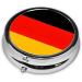 Germany Flag Portable Metal Pill Box - Round Mini 3-Compartment with Hinged Fastening | Ideal for Small Pills & Travel | International Shipping Available - Buy Online on GoSupps.com