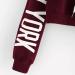 New York Crop Hoodie for Women Teen Girls - Wine Solid Color Tie Dye Sweatshirt - Buy Online on GoSupps.com