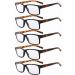 Eyekepper 5-pack Spring Hinges Vintage Men's Reading Glasses in Black Frame Tortoiseshell Arms