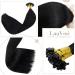 LAAVOO Black Remy Hair Extensions - 1g/s Bonding U-Tip Real Hair 50g 40cm #1 - Buy Online on GoSupps.com