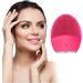 Silicone Ultrasonic Facial Cleansing Brush & Massager - Rechargeable & Waterproof Sonic Electric Exfoliator for Anti-Aging (Rose) - Buy Online on GoSupps.com