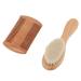 Newborn Hairbrush  Double Sides Comb Considerate Prevent Lacteal Scab Natural Goat Bristles Baby Hairbrush Set for Infant