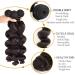 Brazilian Loose Wave Virgin Hair Bundle Set with Closure - 100% Unprocessed Human Hair Extensions in Natural Black (10 12 14+10) - Buy Online on GoSupps.com