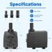 Knifel 400GPH Submersible Water Pump(1500L/H 25W) Ultra Quiet Fountain Pump with 6.5ft. High Lift Pond Pump for Fish Tank Pond Aquarium Statuary Hydroponics. - Buy Online on GoSupps.com