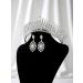 SWEETV 2-Pack Wedding Tiara and Earrings Set - Crystal Queen Crown Princess Bride Jewelry in Silver - Buy Online on GoSupps.com
