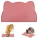 Cat Food Mat Non Slip Cat Dog Bowl Mat Silicone Cat Dog Feeding Mat Stop Food Water Spills Pet Food Mat Waterproof Cat Dog Mat for Floors (44 * 25.5CM Pink)