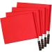 SEWACC Football Girdle Soccer Corner Flags 4 Pcs Referee Flags Stainless Steel Rod Sponge Handle Signals Flag Flags for Match Competition (Red) Soccer Referee Flags Outdoor Gear