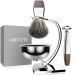 Grutti Raziet Deluxe Chrome Razor and brush stand razor plane stand with shaving bowl and roof hair rasi brush and razor handle (not included)-Compatible Double Edge Klinge 01 Shaving set-t