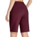 EZRUN Womens Bermuda Shorts - Burgundy Large | Summer Sweat Shorts with Deep Pockets | Cotton Gym Workout Shorts - Buy Online on GoSupps.com
