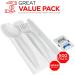 Value Plus (500 Count) 6 Piece Medium Heavy Disposable Cutlery Set White Knife Fork Spoon Napkin Salt and Pepper Sachet Individually Wrapped Cutlery Kits Bulk Plastic Cutlery Set - Buy Online on GoSupps.com