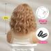 OUFEI Strawberry Blonde Short Wavy Wig with Bangs - Synthetic Heat Resistant Hair for Daily Wear and Cosplay - Buy Online on GoSupps.com