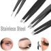 Stainless Steel Precision Tweezers Set for Eyelashes and Ingrown Hair - 6-Piece with Leather Case for Lash Extension Plucking - Ideal Gift - Buy Online on GoSupps.com