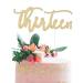 Merry Expressions 13th Birthday Cake Topper - 18 x 9 cm - Enhance your 13th Birthday Party Decorations with our Premium Double Sided Gold Cake Topper - Cake Topper Made with Glitter Card stock Paper