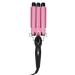 3 Barrel Hair Waver Adjustable Temperature Hair Crimper Heats up Quickly Crimping Iron for Hair Compatiable for All Hairstyles (Pink 28mm)