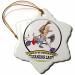 3dRose orn_103043_1 Funny Worlds Greatest Cleaning Lady Cartoon-Snowflake Ornament 3-Inch Porcelain 3 inch Snowflake Porcelain Ornament