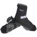 Frelaxy overshoes bicycle waterproof rain protection for shoes bicycle gait gaps rain over shoes with reflector strips reinforced sole tip and adjustable Velcro fastener black 36-39