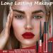 Matte Ruby Red Lip Liner and Lipstick Set | Waterproof Long Lasting Berry-Colored Lip Makeup | High Impact Color | 2pcs Matt Ink Liquid Lips Set - Buy Online on GoSupps.com