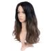 SHIYID HANNE 16 '' Natural Wave Synthetic Hair Wig 1B Flax Brown Glueless Wigs For Black White Women