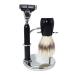 Lefeda just shaving brushes for men fashion-rasier brush set for men at home natural cosmetic bristles hair knot razor rack 9x15cm black