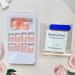 24 Pcs Short Pink Square French Tip Press on Nails - Glossy False Nails with Designs for Women - Buy Online on GoSupps.com