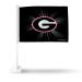 Rico Industries NCAA Georgia Bulldogs Black Double Sided Car Flag - 16" x 19" - Strong Pole that Hooks Onto Car/Truck/Automobile
