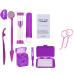 Portable Orthodontic Toothbrush Kit for Orthodontic Patient Braces Interdental Brush Dental Wax Dental Floss Toothbrush Box Oral Care Kit Aligner Removal Tool (Purple)