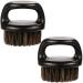 2-Pack Knuckle Brush for Barbers - Borogo Barber Brush for Fades (Essential Tool For Professional Barbering & Grooming Services), Beard Brush Neck Face Duster Brush for Hairdressing Salon Household Black