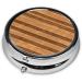 Original Wood Color Textured Round Pill Box - 3 Compartment Portable Organizer for Travel - Buy Online on GoSupps.com