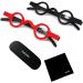 Shop Inlefen Mini Reading Glasses - Pack of 2 Retro Round Black & Red 250.0 | Stylish Spring Hinges International Shipping Available - Buy Online on GoSupps.com